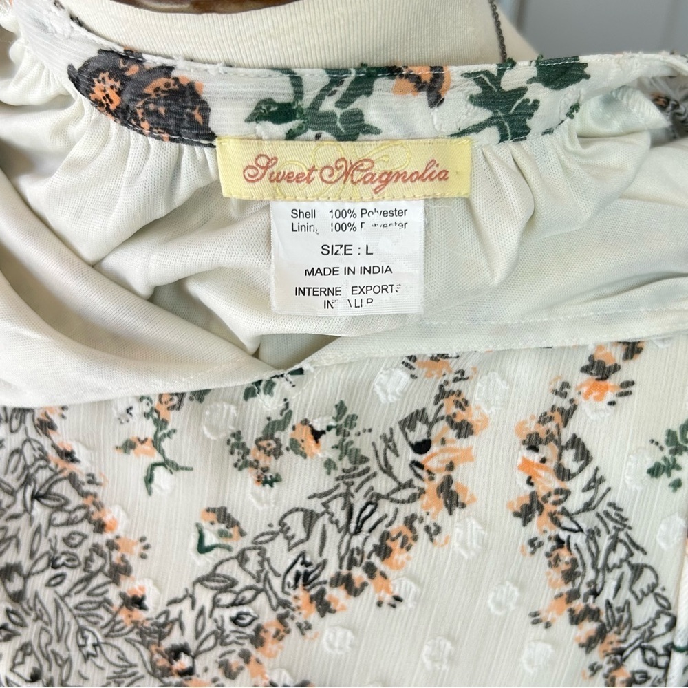 Boho Long Sleeve Blouse Large Patch Work Cottagecore Sweet Magnolia Peasant - Picture 8 of 8